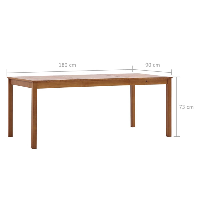 Dining table honey brown 180 x 90 x 73 cm pine wood