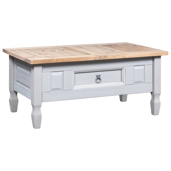 Coffee table Mexico style pine wood gray 100x60x45 cm