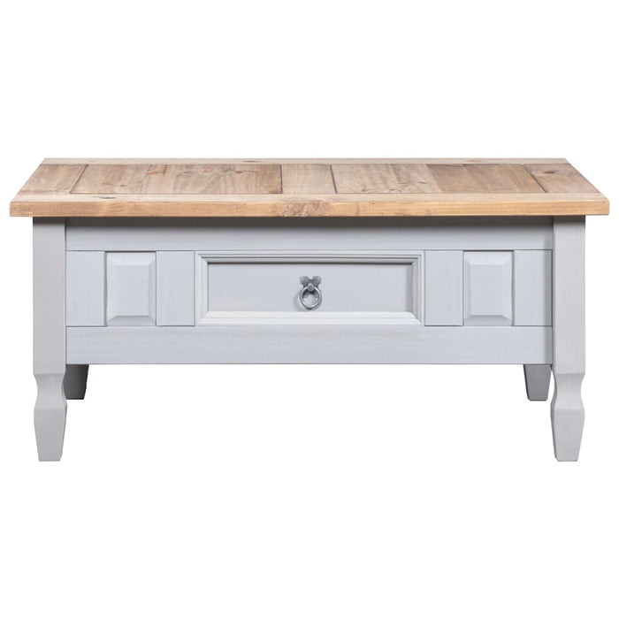 Coffee table Mexico style pine wood gray 100x60x45 cm