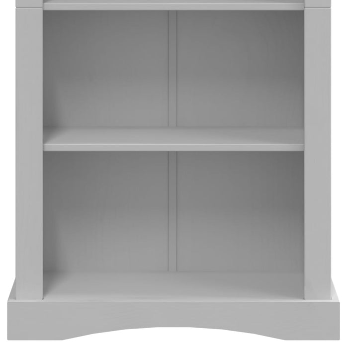 Bücherschrank 4 Fächer Mexiko-Stil Kiefernholz Grau 81x29x150cm