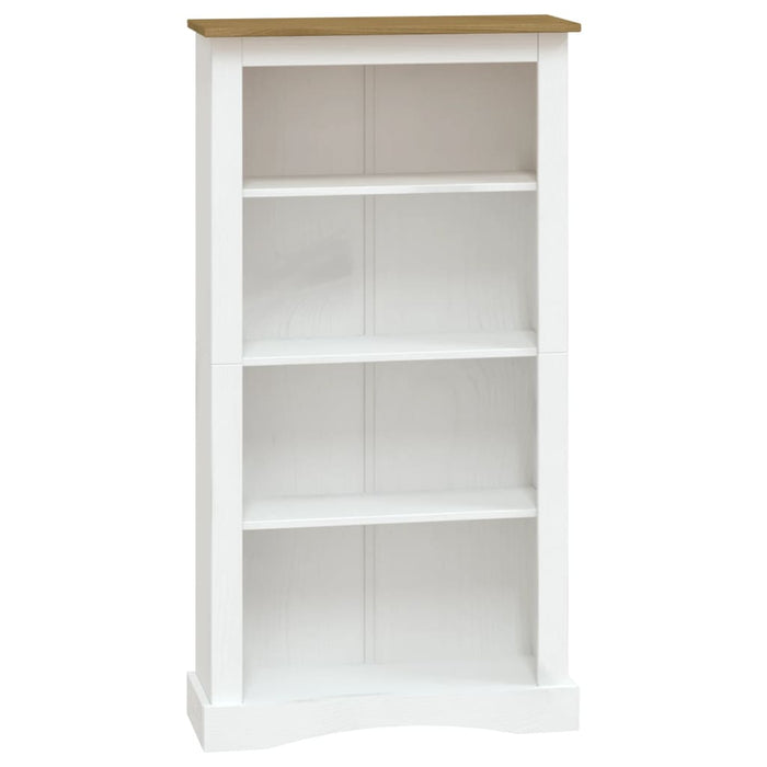 Bücherschrank 4 Fächer Mexiko-Stil Kiefernholz Weiß 81x29x150cm