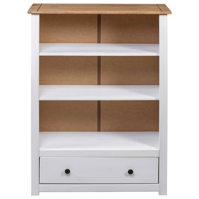 Bookcase white 80 x 35 x 110 cm solid Panama pine wood