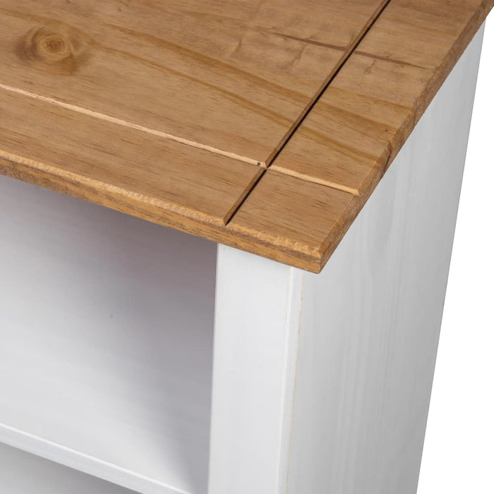 Bookcase white 80 x 35 x 110 cm solid Panama pine wood