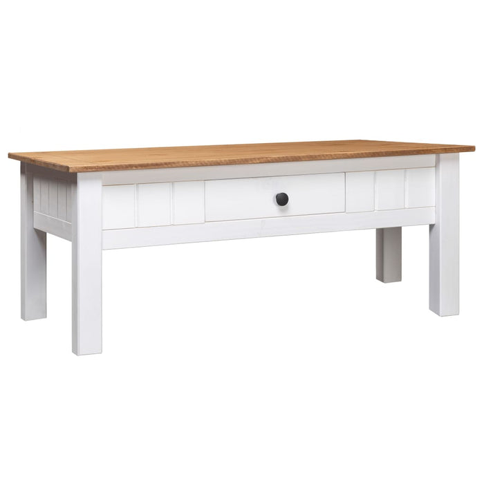 Coffee table white 100x60x45 cm solid Panama pine wood