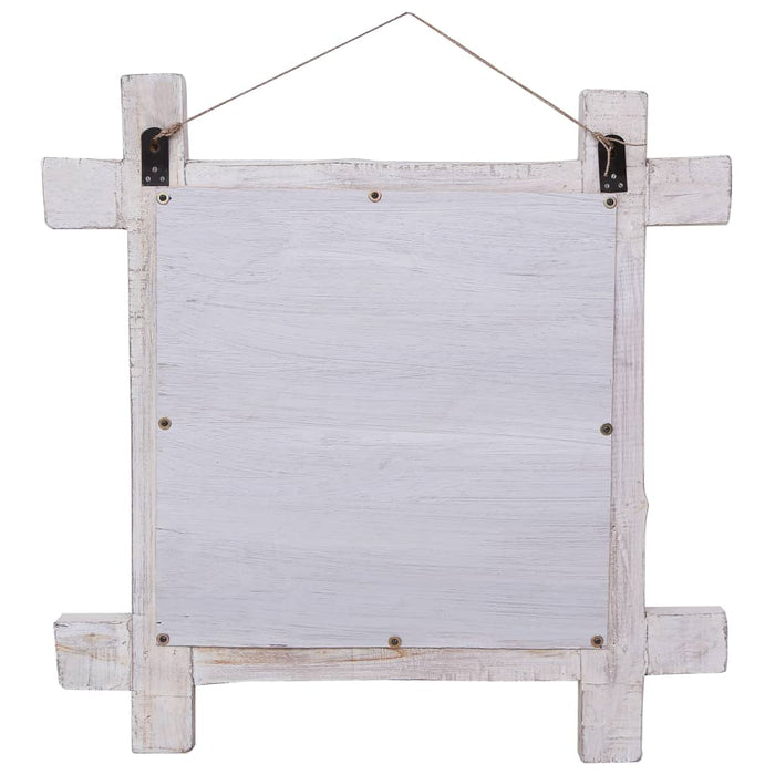 Wooden mirror white 70x70 cm reclaimed solid wood