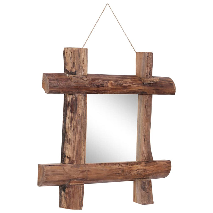 Wooden mirror natural 50x50 cm reclaimed solid wood
