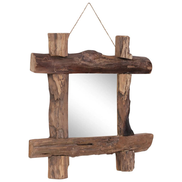 Wooden mirror natural 50x50 cm reclaimed solid wood