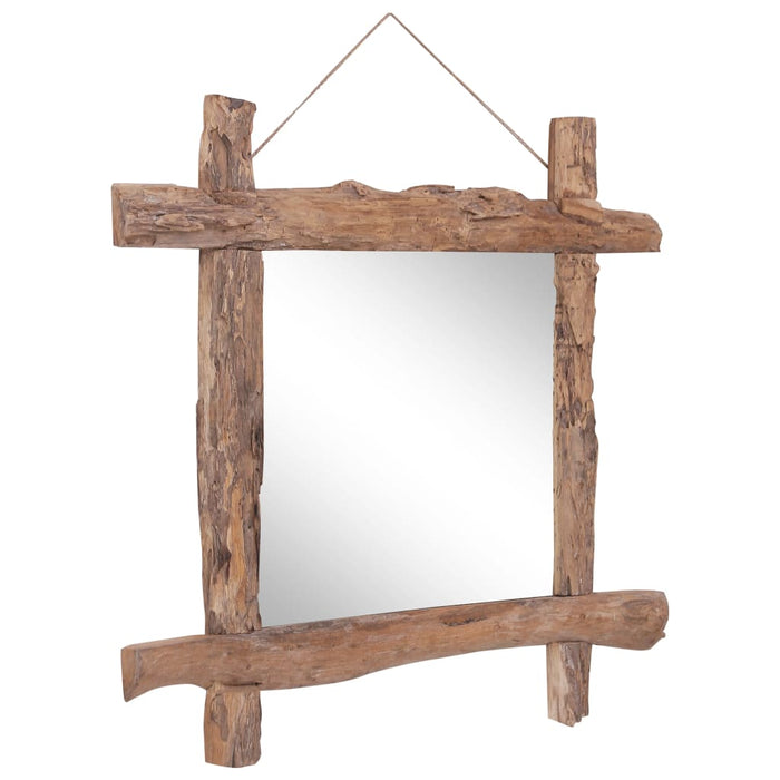 Wooden mirror natural 70x70 cm reclaimed solid wood