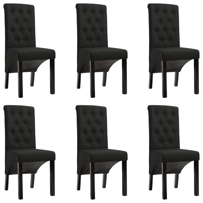 Dining room chairs 6 pcs. Black fabric
