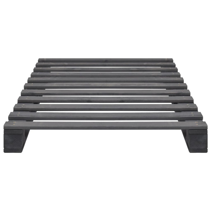 Palettenbett Grau Massivholz Kiefer 90×200 cm