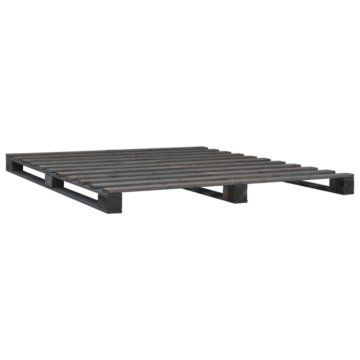 Palettenbett Grau Massivholz Kiefer 140×200 cm