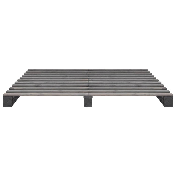Palettenbett Grau Massivholz Kiefer 160×200 cm