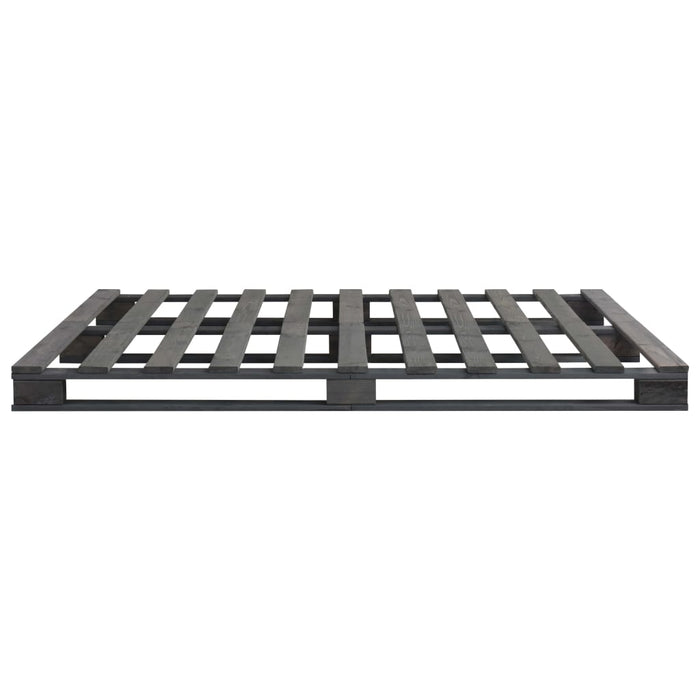 Palettenbett Grau Massivholz Kiefer 200×200 cm