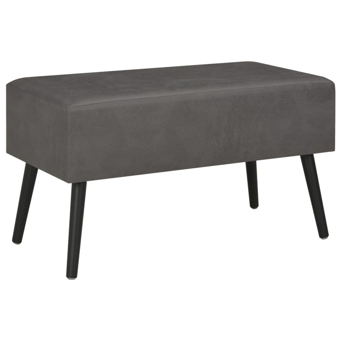 Bench with drawers 80 cm gray faux leather