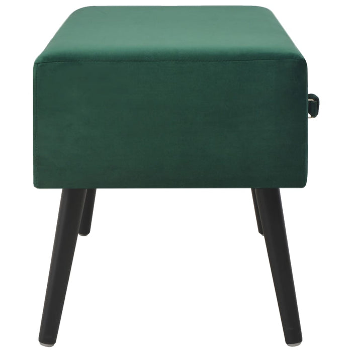Bench with drawers 80 cm green velvet