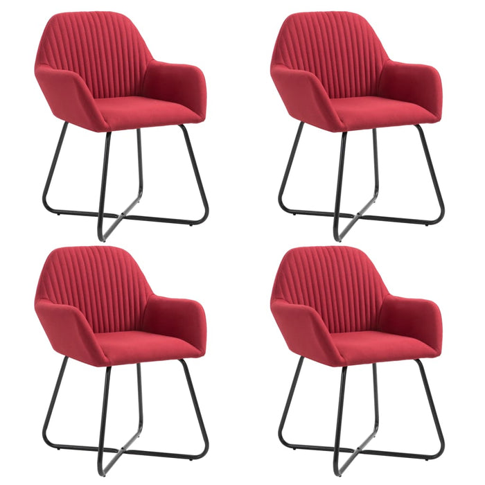 Dining room chairs 4 pcs. Wine red fabric