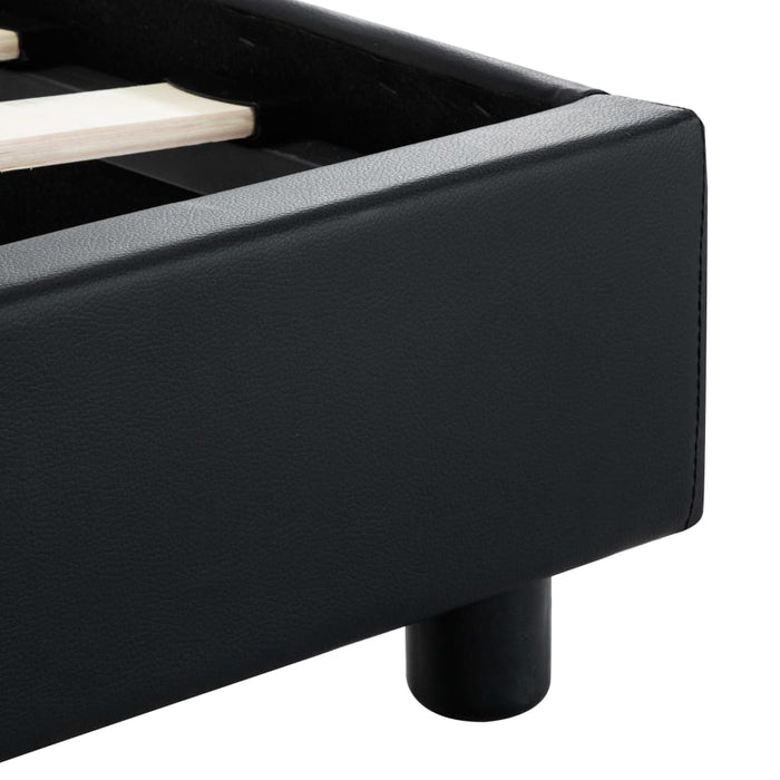 Bettgestell mit LED Schwarz Kunstleder 90x200 cm