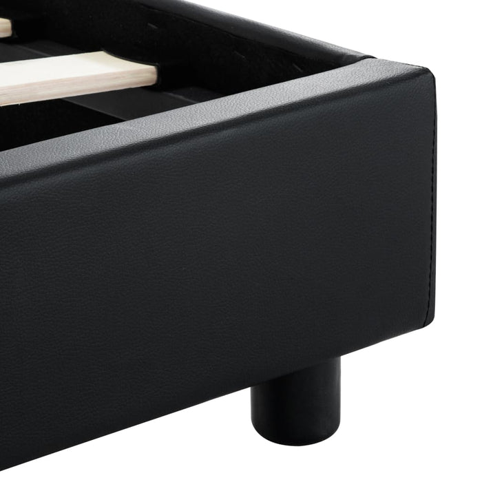 Bettgestell mit LED Schwarz Kunstleder 140×200 cm