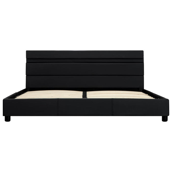 LED-Bettgestell Schwarz Kunstleder 160x200 cm