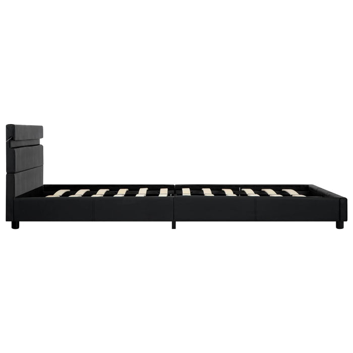 LED-Bettgestell Schwarz Kunstleder 160x200 cm