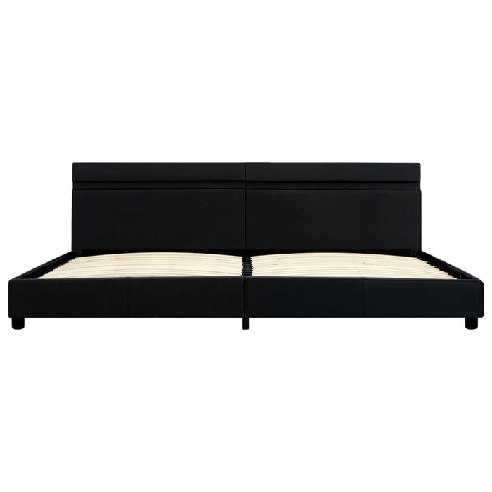 Bettgestell mit LED Schwarz Kunstleder 180x200 cm