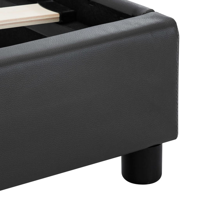 Bettgestell mit LED Grau Kunstleder 160x200 cm