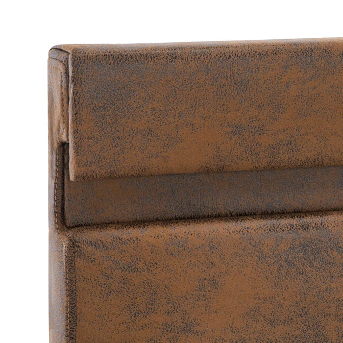 Bettgestell mit LED Braun Stoff 180x200 cm