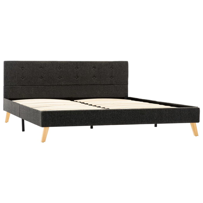 Bettgestell Dunkelgrau Stoff 160 × 200 cm