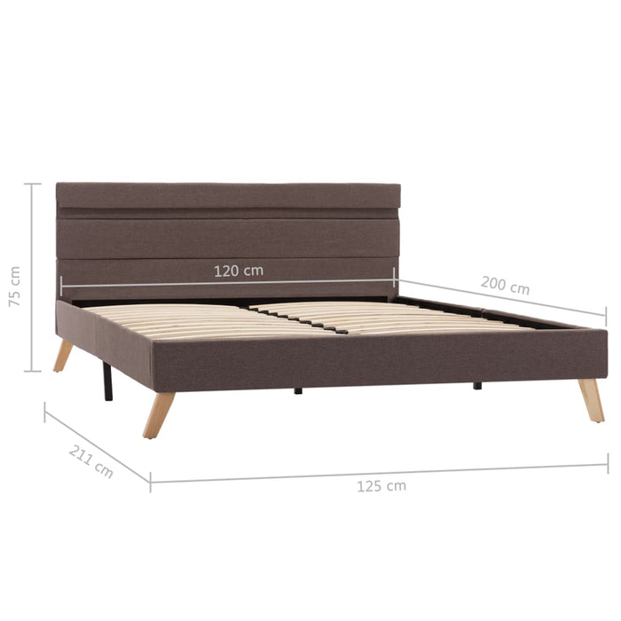 Bettgestell mit LED Hellgrau Stoff 120x200 cm