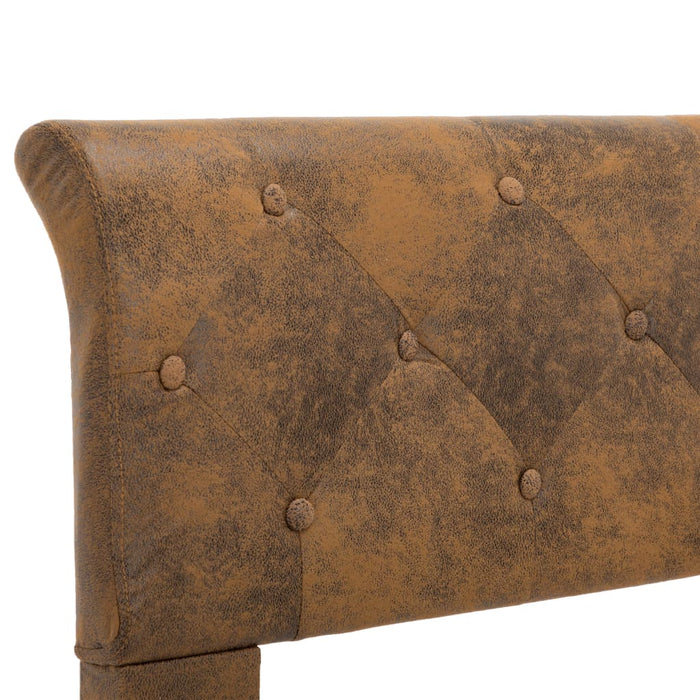 Bettgestell Braun Wildleder-Optik 180 × 200 cm