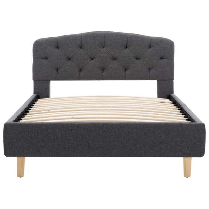 Bettgestell Dunkelgrau Stoff 100x200 cm