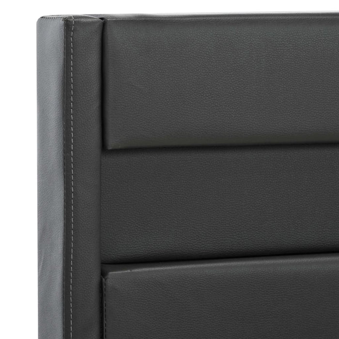 Bettgestell mit LED Anthrazit Kunstleder 160×200 cm