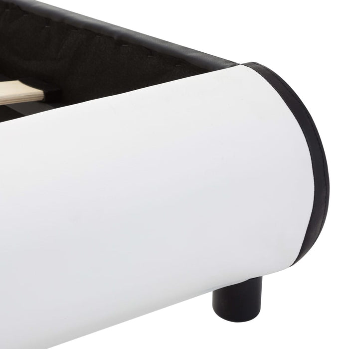 Bettgestell mit LED Weiß Kunstleder 90x200 cm