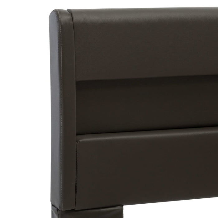 Bettgestell mit LED Anthrazit Kunstleder 180 x 200 cm