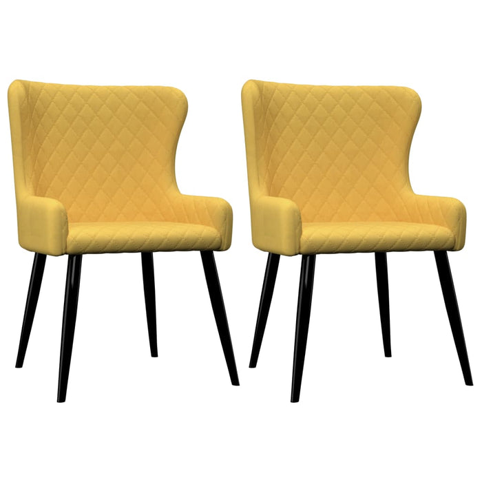 Dining room chairs 2 pcs. Yellow fabric