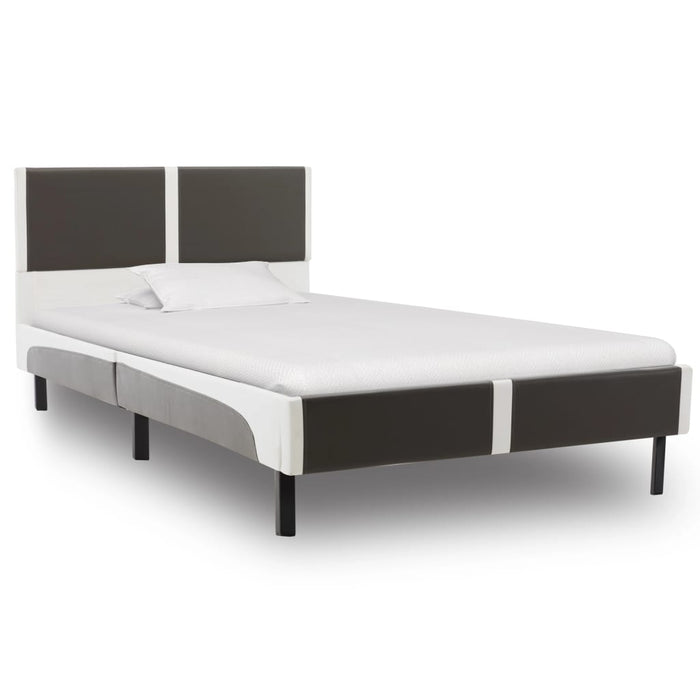 Bed with memory foam mattress faux leather 90×200cm