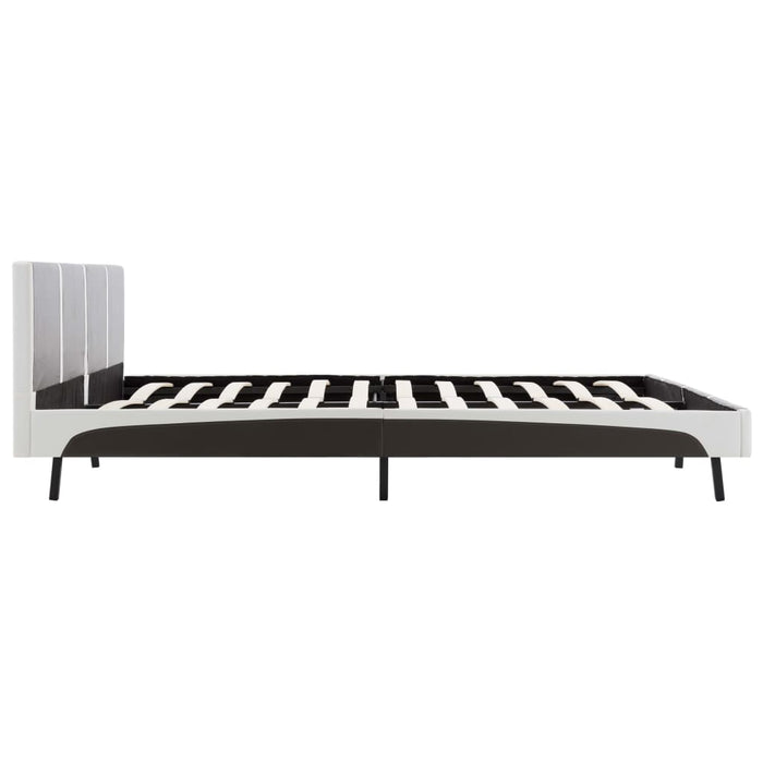 Bed with memory foam mattress faux leather 180x200cm