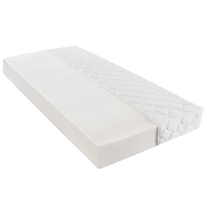 Bett mit Matratze Grau und Weiß Kunstleder 90 x 200 cm
