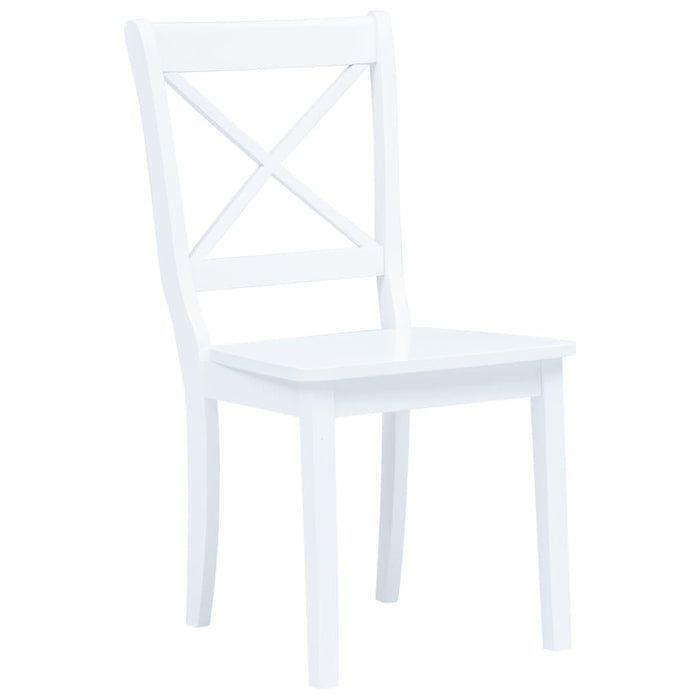 Dining room chairs 6 pcs. Solid white rubber wood