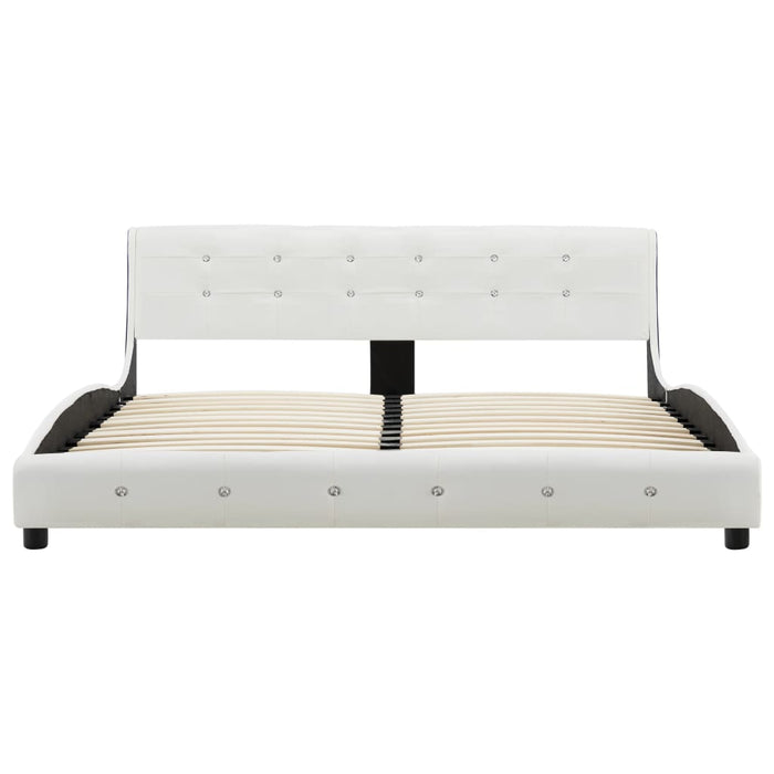 Bett mit Memory-Schaum-Matratze Weiß Kunstleder 160x200cm