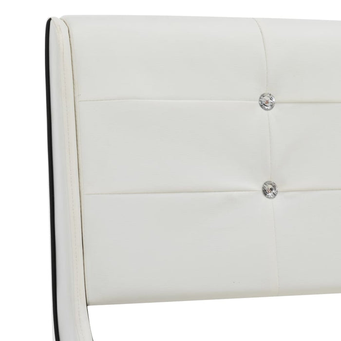 Bett mit Memory-Schaum-Matratze Weiß Kunstleder 180x200 cm