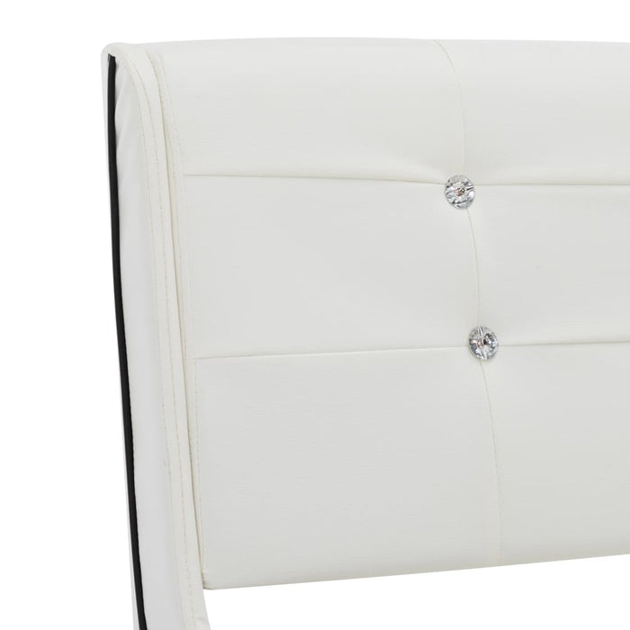 Bett mit Matratze Weiß Kunstleder 90 x 200 cm