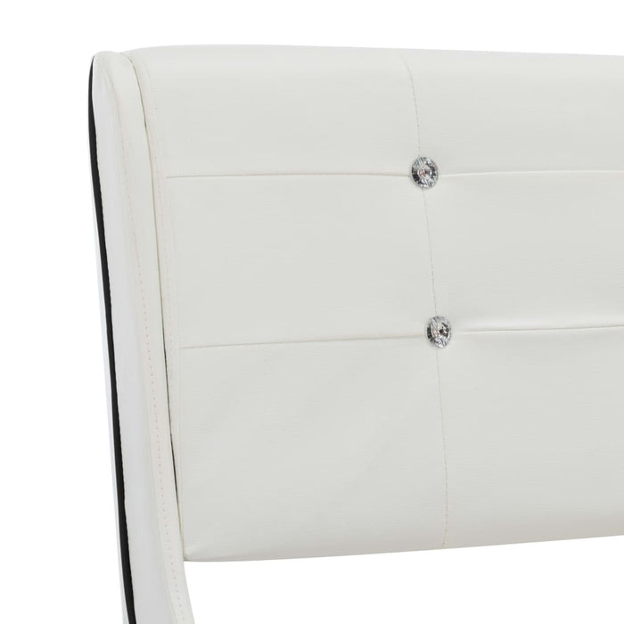 Bett mit Matratze Weiß Kunstleder 120 × 200 cm
