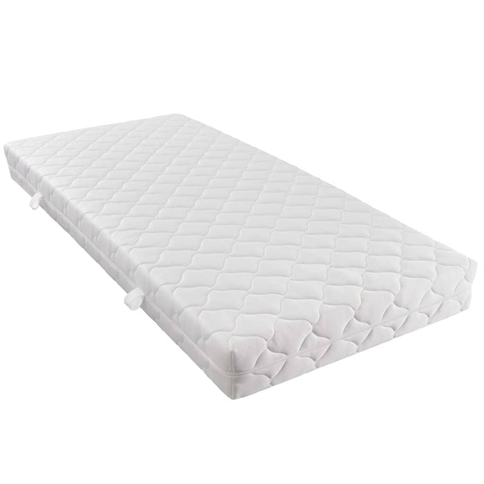 Bett mit Matratze Weiß Kunstleder 120 × 200 cm