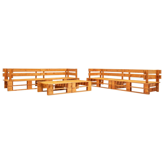 6-tlg. Garten-Lounge-Set aus Paletten mit Grauen Kissen Holz