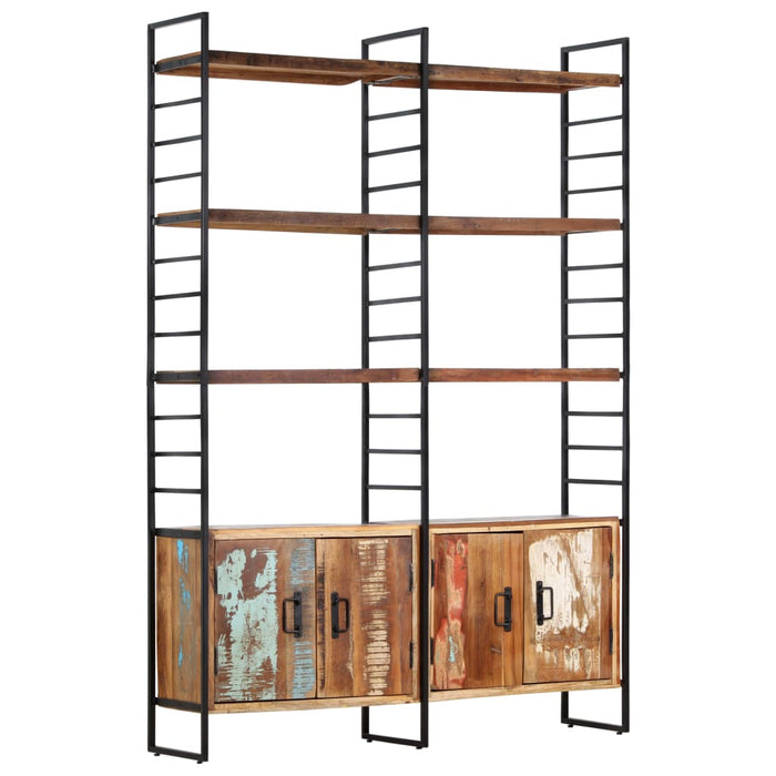 Bookcase 4 levels 124x30x180 cm reclaimed solid wood