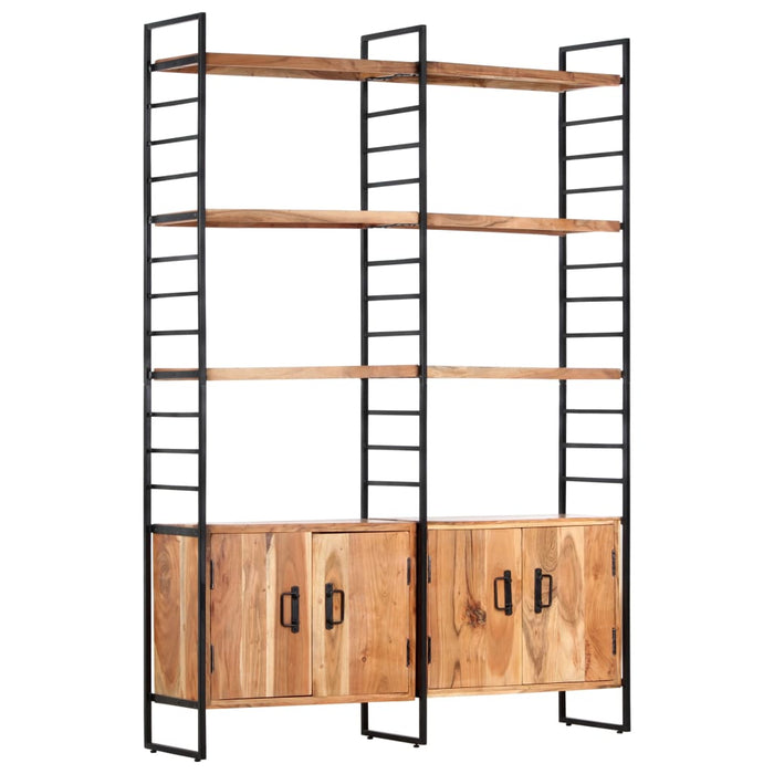 Bookcase 4 levels 124x30x180 cm solid acacia wood