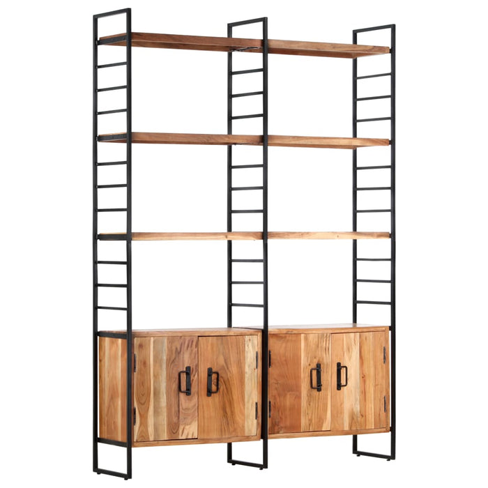 Bookcase 4 levels 124x30x180 cm solid acacia wood