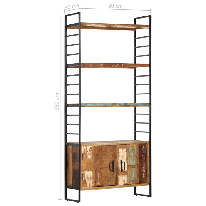 Bookcase 4 levels 80x30x180 cm reclaimed solid wood