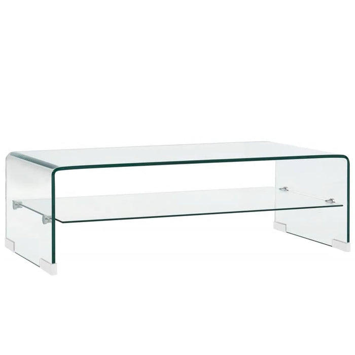 Coffee table transparent 98×45×31 cm tempered glass